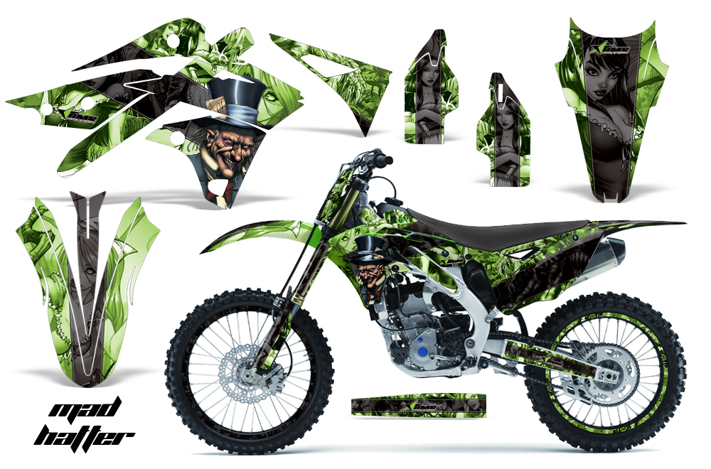 Kawasaki KX250F 2013 Graphics Kit Decal MadHatter GK NPs